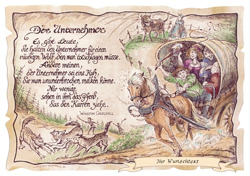 Die Staffelei Geschenk Unternehmer/Witziges Gedicht mit liebevoller Zeichnung auf hochwertigem Papier/besondere Geschenkidee für den Unternehmer von Die Staffelei