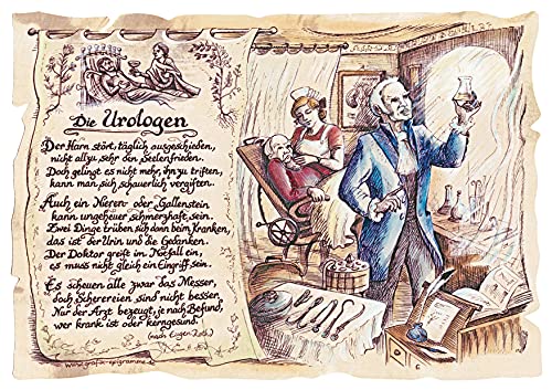 Die Staffelei Geschenk Urologen/Witziges Gedicht mit liebevoller Zeichnung auf hochwertigem Papier/besondere Geschenkidee für den Urologen von Die Staffelei