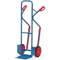 fetra® Stapelkarre, Tragkraft 300 kg, Schaufel BxT 320 x 250 mm, mit Gleitkufen, Vollgummi-Bereifung von fetra®