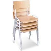 HEMMDAL Stuhl Standard, 4er-Set, stapelbar, Buche hell, Gestell schwarz von HEMMDAL