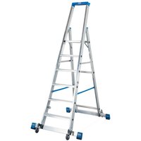 KRAUSE® Stufen-r Profi, 1-seitig begehbar, mit Traverse und Rollen, Standhöhe 1,40 m von KRAUSE®