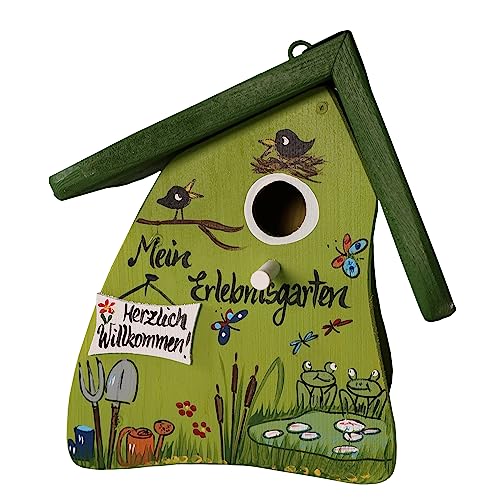 Vogelvilla Nistkasten aus Holz, handbemaltes Nisthaus, mit Aufhängung Vogelvilla Nistkasten aus Holz, handbemaltes Nisthaus, mit Aufhängung von Die Vogelvilla