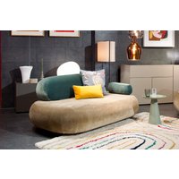 2-Sitzer Sofa Casino in beige-türkis, Duo-Tone-Samtbezug von Die Waescherei Hamburg