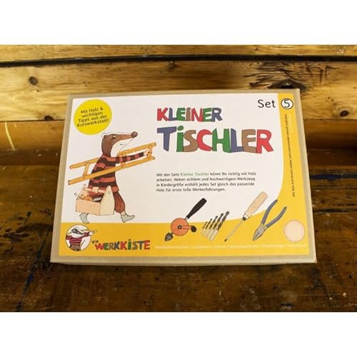 Die Werkkiste, Holzbauset, Kleine*r Tischler*in Set 5, Werkzeugset für Kinder, echtes Werkzeug, Holz für erstes Bauprojekt, richtiges Handwerkzeug. extra Elterntipps zum Werken mit Kindern von Die Werkkiste