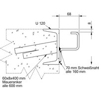 Führungsschiene für Klappbrücken mit manueller Fallsicherung, Länge 2.500 mm von Altec