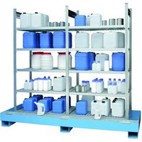 LaCont Gefahrstoffregal GR2-5GE mit Standwanne, Ü-Zeichen, HxBxT 2100 x 2085 x 635 mm, lackiert, RAL 5015 himmelblau von LaCont