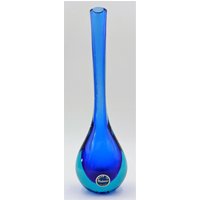 Italy Archimede Seguso Glas Stielvase Sommerso Türkis & Blau 22, 5cm - Teardrop #u3 von DieAufraeumerDE