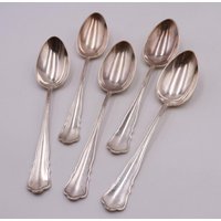 Martin 90 Silber 5 Menülöffel/Chippendale Löffel Silberauflage #j von DieAufraeumerDE