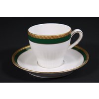 Scherzer Tasse & Untertasse/Golddekor Grün Porzellan #y von DieAufraeumerDE