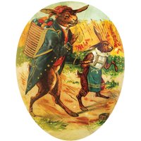 Füllei 15 cm Landidylle Osterei Pappe Karton Pappei Handarbeit Vater 2 Eier von DieBesondereMappe