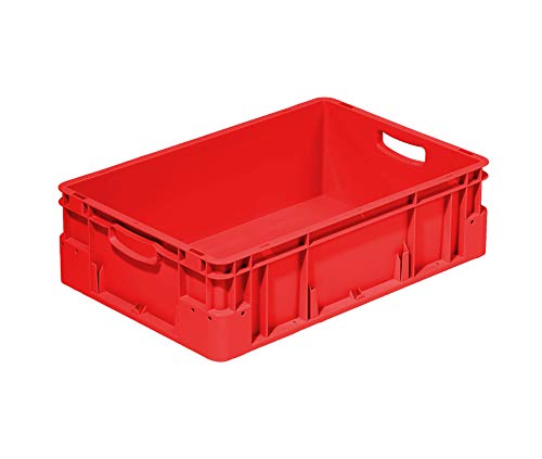 Eurobehälter 600x400mm / 60x40cm | Verschiedene Höhen und Farben/Stapelbehälter | Stapelbox | Transportkiste | Transportbehälter | Premium-Qualität Made in Germany (180 mm, rot) von DieBoxfabrik