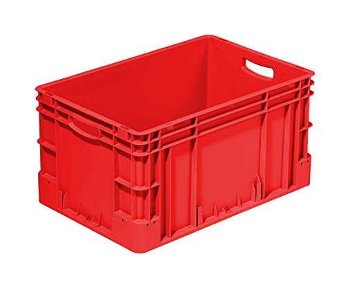 Eurobehälter 600x400mm / 60x40cm | Verschiedene Höhen und Farben/Stapelbehälter | Stapelbox | Transportkiste | Transportbehälter | Premium-Qualität Made in Germany (320 mm, rot) von DieBoxfabrik