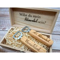 Patenonkel Geschenk | Flaschenöffner Mit Gravur Personalisierte Holzbox Tauf - & Geburtstagsgeschenk von DieDekoStube