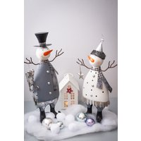 Geschenkset Geschenk Weihnachten Advent Winter Dekoration - Tisch Arrangement Schneemann Figur Groß Mitbringsel von DieDekobude