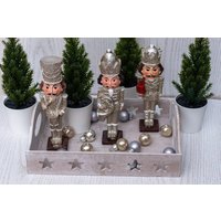 Nussknacker Figur Glitzer Adventschmuck Weihnachten Advent Dekoration Tisch-Deko von DieDekobude