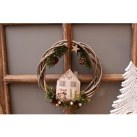 Weihnachten Wandkranz Frohe Fensterdeko Minikranz Zum Hängen Türkranz Weihnachtliche Dekoration von DieDekobude
