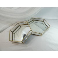 Spiegeltablett Eckig Mit Goldenem Metallrand in 2 Größen von DieFamilienfeier