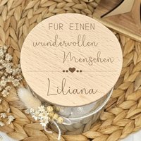 Geschenk Herz Menschen Personalisiert Vorratsglas Wundervoller Mensch Geschenkglas Naschglas Aufbewahrungsglas Bonbonglas von DieFarbkleckserei123