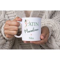 Geschenk Tasse Patentante, Kaffeetasse Patentante Mit Namen Personalisiert, Von Patenkind An Patin Godi von DieFarbkleckserei123