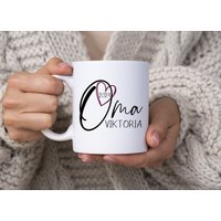 Kaffeetasse Geschenk Werdende Oma 2026 Tasse Personalisiert Namen Herz von DieFarbkleckserei123