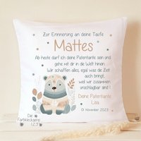 Geschenk Zur Taufe Personalisiert, Taufkissen Mit Namen von DieFarbkleckserei123