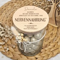Nervennahrung Geschenk Kollegen, Vorratsglas Mit Namen, Arbeitskollegin, Geschenkidee Kleinigkeit Kollegin von DieFarbkleckserei123