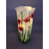 Windlicht Aus Filz Mit Mohn Und Blümchen von DieFilzlaus