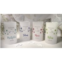 Lichthülle, Windlicht Pergament Zur Konfirmation, Kommunion Oder Taufe "Blüten" Design 301 von DieKarteShop