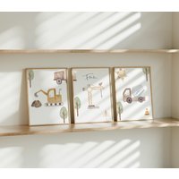 Kinderzimmer Poster Baustelle Set Format A4 // Kinder Geschenkidee Kind 3 Jahre Personalisierte Kinderzimmer Poster Baustelle Set Format A4 // Kinder Geschenkidee Kind 3 Jahre Personalisierte von DieKunstletterei