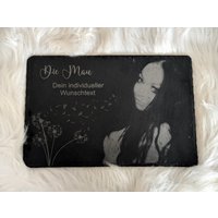 Urnengrabplatte Mit Foto L Schiefer 20x30cm Grabschmuck Wunschtext Schieferplatte Herz Lilie Wunschname Wunschdatum von DieMau