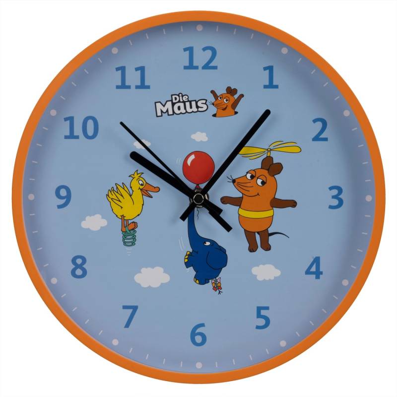 DieMaus Kinderwanduhr Elefant-Motiv Ø 25 cm Blau von DieMaus