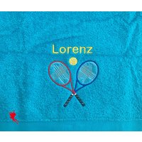 Tennis Handtuch Bestickt Mit Motiv + Name von DieNaehfee