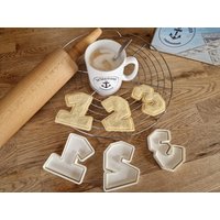 123 Cookie Cutter Einschulung - Keksausstecher Schulbeginn Keksstempel Ersterschultag Backzubehör Ausstechform Knete Fondant Fimo von DieSaarfriesen