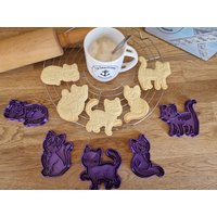 Katzen Cookie Cutter Set - Keksausstecher Katze Cat Cats Ausstecher Backzubehör Fondant Fimo Kreamik -Cookie -stempel Katzen Cookie Cutter Set - Keksausstecher Katze Cat Cats Ausstecher Backzubehör Fondant Fimo Kreamik -Cookie -stempel von DieSaarfriesen