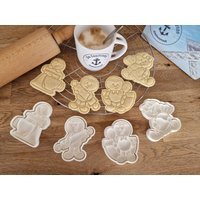 Lebkuchenmänner Cookie Cutter Set Lebkuchenfamilie Gingerbreadman Weihnachtsbäckerei Weihnachten Keksausstecher Keksstempel Backzubehör von DieSaarfriesen