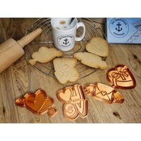 Retro Love Set Cookie Cutter - Keksausstecher Keksstempel Liebe Ausstecher-Fondantstempel Liebe_Valentinstag- Backzubehör Claycutter von DieSaarfriesen
