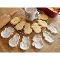 Schneemänner Cookie Cutter Set - Mit 6 Schneemännern , Ausstecher Snowman Weihnachtsausstecher Kekse, Keksstempel Plätzchen Ausstechform von DieSaarfriesen