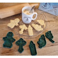Taufe Cookie Cutter Set - Kommunion Konfirmation Kirche Keramikstempel Keksausstecher Taufgeschenk -Keksstempel Ausstechform Backen von DieSaarfriesen