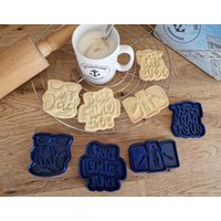 Vatertag Cookie Cutter Set -Keksausstecher Keksstempel Für Fathers Day Tonstempel Ausstechformen Backzubehör Ausstecher Fondantstempel von DieSaarfriesen