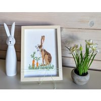 Neu Kreuzstichbild Für Osternkreuzstichosterbilddekoration Osternhandgestickthaseosterhasedahlbeckostergeschenk von DieStickAG