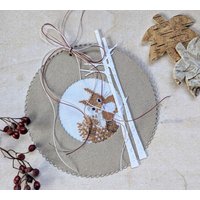 Neueichhörnchenpassepartout Kreuzstichbildstickrahmen Kreuzstichgeburtstagsgeschenk Frauenherbstdeko Für Siegestanztes Bild Mit Birken von DieStickAG