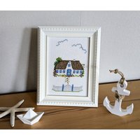 Neukreuzstichbild Friesenhauskreuzstichdekorationhandgesticktsommerdekodeko Maritimstickizz Anke Kuhn von DieStickAG