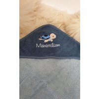 Babybadetuch Kapuzenhandtuch Schildkröte Stahl-Dunkelblau & Wunschname W407 Babybadetuch Kapuzenhandtuch Schildkröte Stahl-Dunkelblau & Wunschname W407 von DieWichtelstickerei
