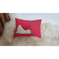 Kissen Ente Entchen Punkte Rot & Wunschnamen W877 Kissen Ente Entchen Punkte Rot & Wunschnamen W877 von DieWichtelstickerei