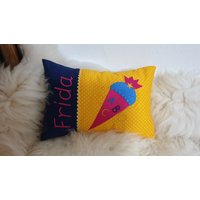 Kissen Schultüte Dunkelblau Gelbe Punkte & Wunschnamen W944 Kissen Schultüte Dunkelblau Gelbe Punkte & Wunschnamen W944 von DieWichtelstickerei