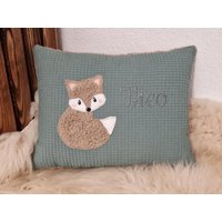Kissen Taufkissen Fuchs Waffel Dustymint & Wunschnamen W1699 Kissen Taufkissen Fuchs Waffel Dustymint & Wunschnamen W1699 von DieWichtelstickerei