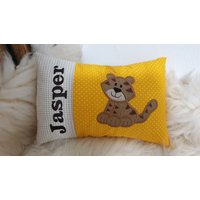 Kissen Tiger Beige Gelb & Wunschnamen W1114 Kissen Tiger Beige Gelb & Wunschnamen W1114 von DieWichtelstickerei