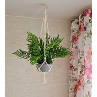 Makramee Blumenampel | Blumentopfhalter Im Boho Stil von DieWollschmiederin