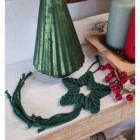Makramee Weihnachtsdeko, Makrameestern Weihnachten, Geschenkanhänger Weihnachtsstern von DieWollschmiederin