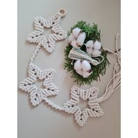 Makramee Weihnachtsdekoration, Weihnachtsstern Im Boho Stil, Wandbehang Weihnachten von DieWollschmiederin
